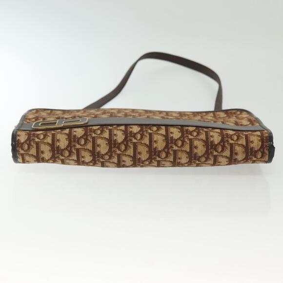 DIOR Trotter Canvas Shoulder Bag Brown Gold - Picture 9 of 13